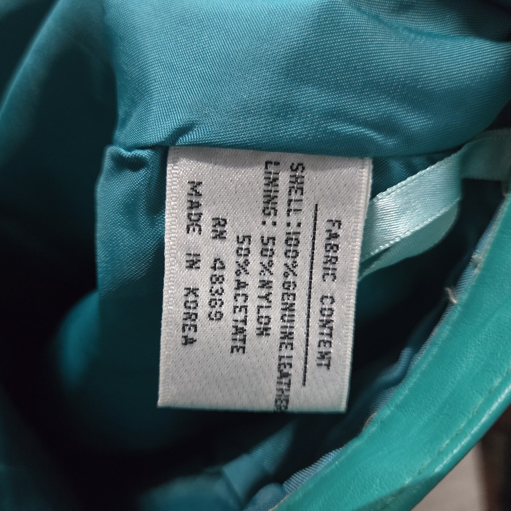 International Rinzi Vintage Teal Leather 2 Piece Strapless Dress - Picture 3 of 11